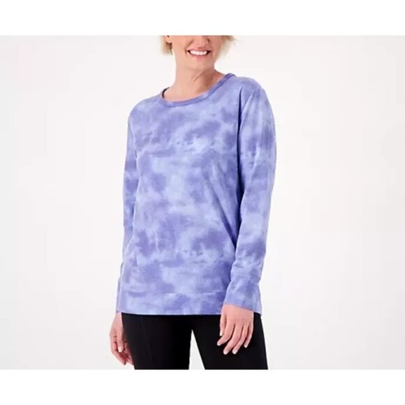 Fit 4 All by Carrie Wightman Tye Dye Teardrop Back Pullover Size XS Twilight NEW - Picture 1 of 6